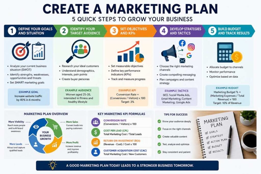 Create a marketing plan step by step guide