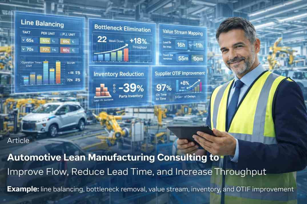 Automotive lean manufacturing consulting to improve flow, reduce lead time, and increase throughput