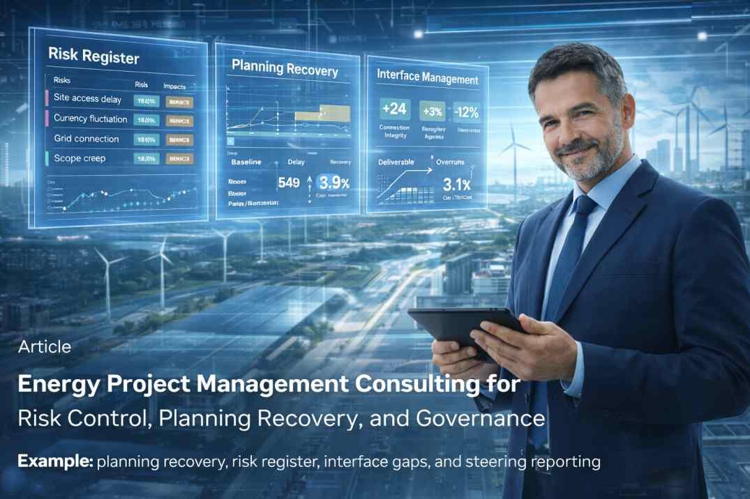 Energy project management consulting for risk control, planning recovery, and governance