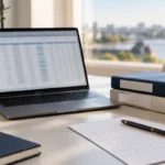 Laptop and checklist at a desk for ERP data migration planning